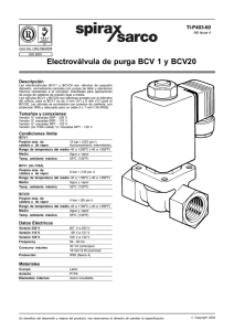 Electroválvula de purga BCV 1 y BCV20