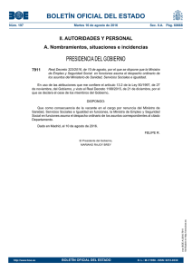 Real Decreto 323/2016, de 10 de agosto