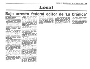Bajo arresto. federal editor de` a Crónica`
