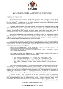 xxv aniversario de la constitución española ayuntamiento de toledo