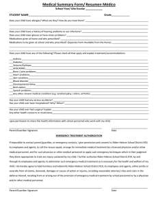 Medical Summary Form/Resumen Médico - Alden