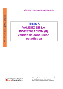 Validez de conclusión estadística - OCW de la Universitat de Valencia