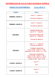 Distribución de aulas para docencia teórica