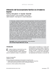 Alteración del funcionamiento familiar en el trastorno bipolar Family