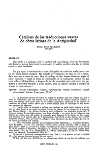 Catalogode las traducciones vascas de obras latinas de la
