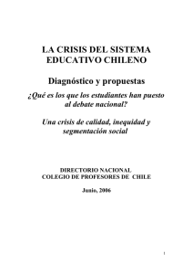 La crisis del sistema educativo chileno, diagnóstico y
