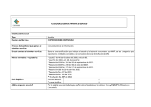 Ficha de Caracterización del Servicio de Certificaciones Categoría