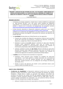 Resumen y análisis del Real Decreto 301/2011 de