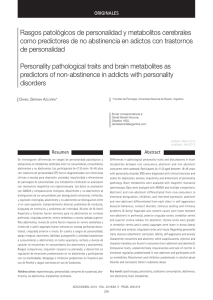 Rasgos patológicos de personalidad y metabolitos