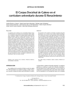 El Corpus Doctrinal de Galeno en el currículum