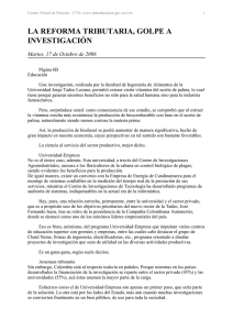 LA REFORMA TRIBUTARIA, GOLPE A INVESTIGACIÓN