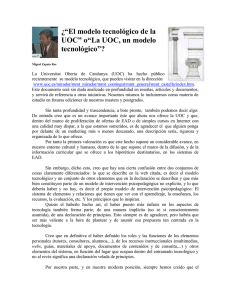 ¿“El modelo tecnológico de la UOC” o“La UOC, un modelo