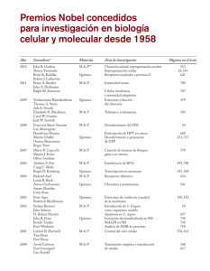 Premios Nobel concedidos para investigación en biología celular y