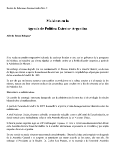 Malvinas en la Agenda de Política Exterior Argentina