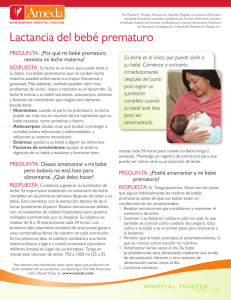 Lactancia del bebé prematuro