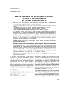 Fascitis necrosante por Apophysomyces elegans, moho