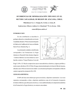 ocurrencias de mineralización tipo iocg en el sector casualidad, iii