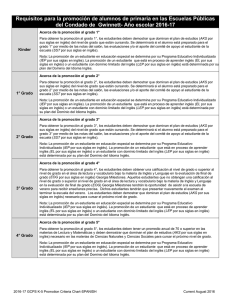 Requisitos para la promoción de alumnos de primaria 2016-17