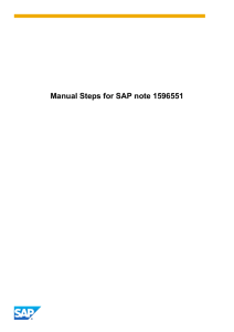 Manual Steps for SAP note 1596551