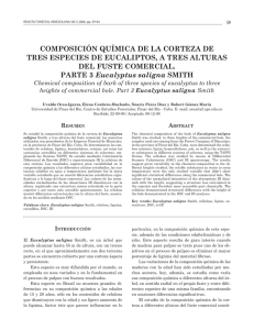 composición química de la coRteza de tRes especies