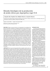 Estudio fisiológico de la producción de ácido cítrico por Aspergillus