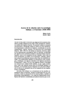 Acerca de la relación entre la sociología italiana y el fascismo (1920