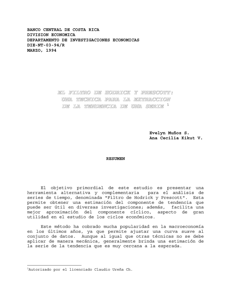 el filtro de hodrick y prescott