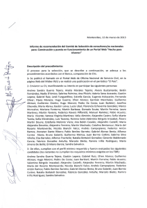 Montevideo, 12 de marzo de 2013 Informe de recomendación del