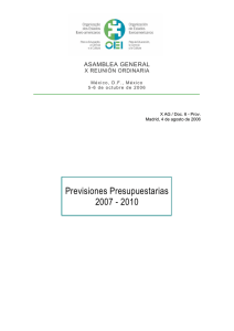 Previsiones Presupuestarias 2007 - 2010
