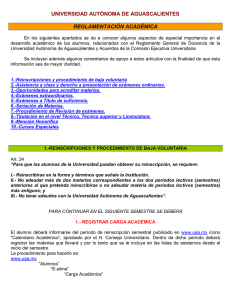 Reglamentación Académica - Universidad Autónoma de