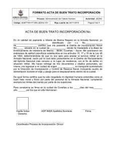 ACTA DE BUEN TRATO INCORPORACIÓN No.