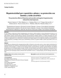 Hepatotoxicidad por exposición a plomo y su protección con tiamina