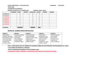 GRUPOS DE GUARDIA TERCER AÑO 2014