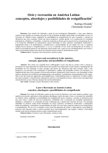 Ocio y recreaci&oacute;n en Am&eacute;rica Latina: conceptos, abordajes y
