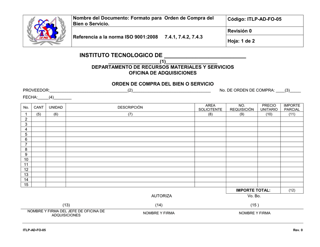 Itlp Ad Fo 05 Orden De Compra