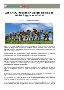 Las FARC insisten en vía del diálogo al iniciar tregua indefinida