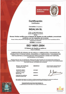 Certificado ISO 14000, doc inglés y español, idem ambas versiones