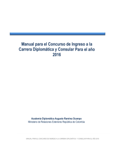 Manual para el Concurso de Ingreso a la Carrera Diplomática y