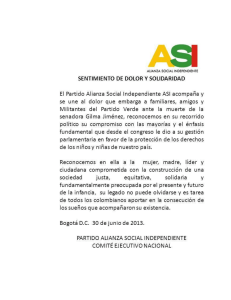 comunicado sentimiento de dolor y solidaridad