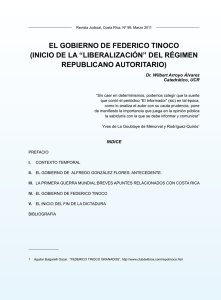 El gobierno de Federico Tinoco (Inicio de la - Poder