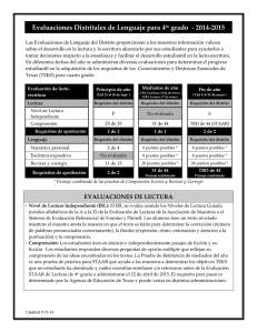 Evaluaciones Distritales de Lenguaje para 4to grado - 2014-2015
