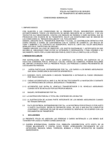 póliza automática de seguro de transporte de mercancías