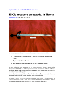 El Cid recupera su espada, la Tizona