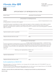 Appointment of Representative for SGEO 83314