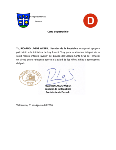 Carta de patrocinio Yo, RICARDO LAGOS WEBER, Senador de la