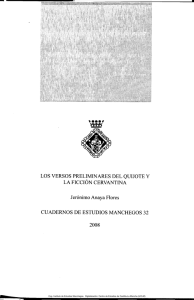 LOS VERSOS PRELIMINARES DEL QUIJOTE Y LA FICCI&Oacute;N