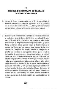 T MODELO DE CONTRATO DE TRABAJO DE AGENTE VENDEDOR