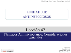 lección 42. fármacos antimicrobianos - OCW-UV