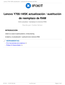 Lenovo Y700-14ISK actualización / sustitución de reemplazo de RAM