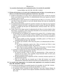 Mensaje cinco La oración relacionada con la administración y la